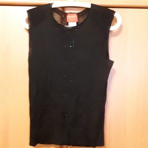 KENZO JUNGLE KNIT TOP with rhinestones embellished front and netted back